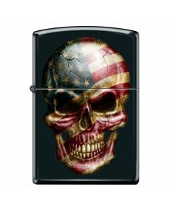 ZIPPO SKULL WITH FLAG (PIPE)